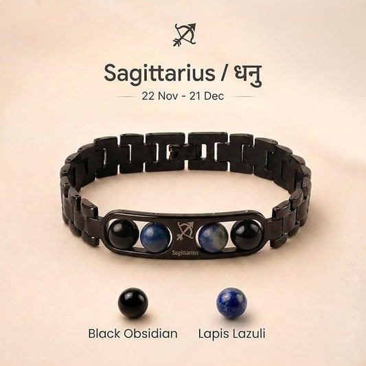 Zodiac Metal Bracelet With Crystal Beads for Men & Women