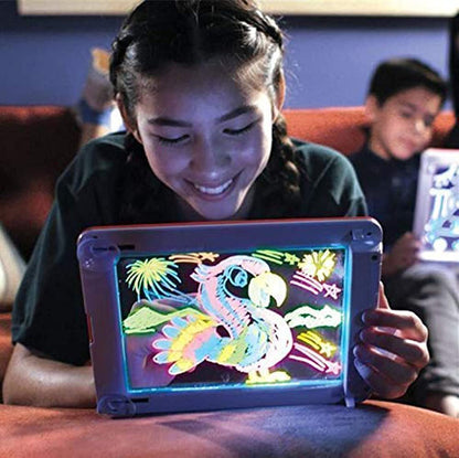 Kids Learning Drawing Magic Pad Light Up Drawing Pad Board Draw, Sketch, Create, Art, Write, Learning Tablet,Multicolor