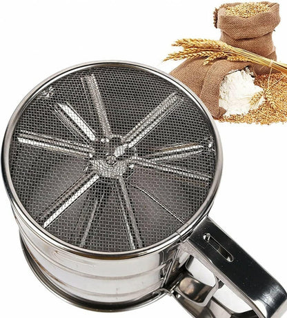 Manual Flour Sifter with Measuring Scale Mark for Flour Icing Sugar