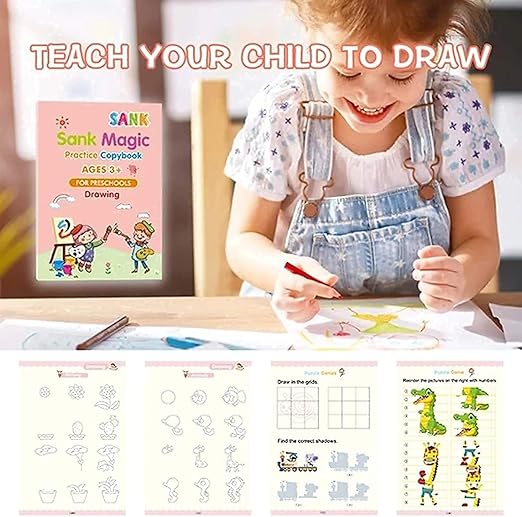 Sank Magic Practice Copybook, (4 Book+10 Refill+1 Pen+1 Grip) (NEW)